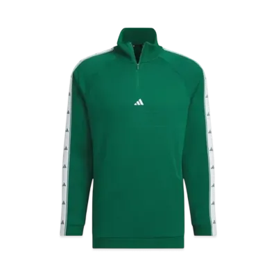 adidas Thermal Fleece Archive Deboss Graphic Half-Zip Long Sleeve Jacket "Collegiate Green"