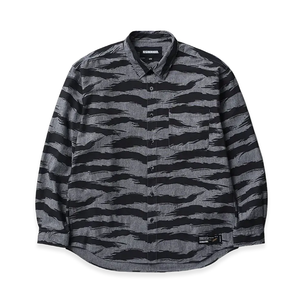 NEIGHBORHOOD Camo Pattern Chambray Shirt LS "Black"