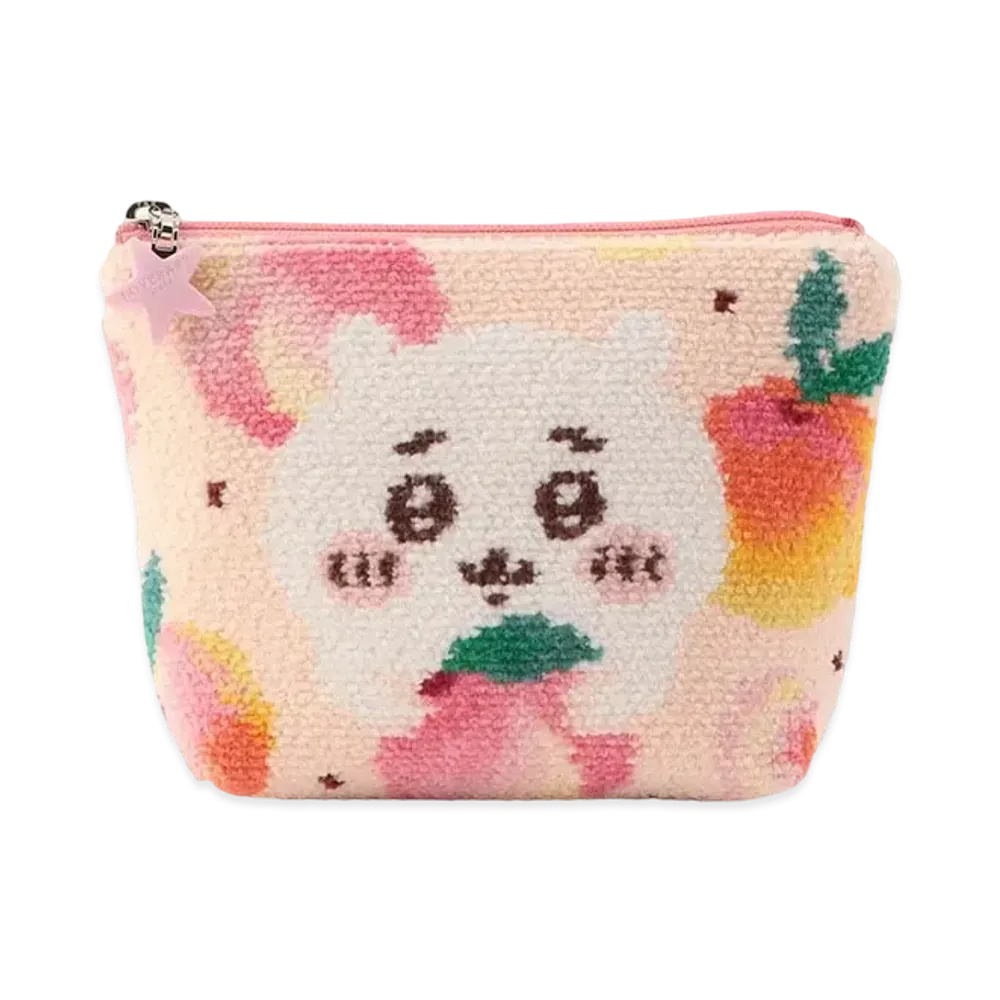 FEILER x Chiikawa Peach Dots Pouch "Pale Apricot/Pink"