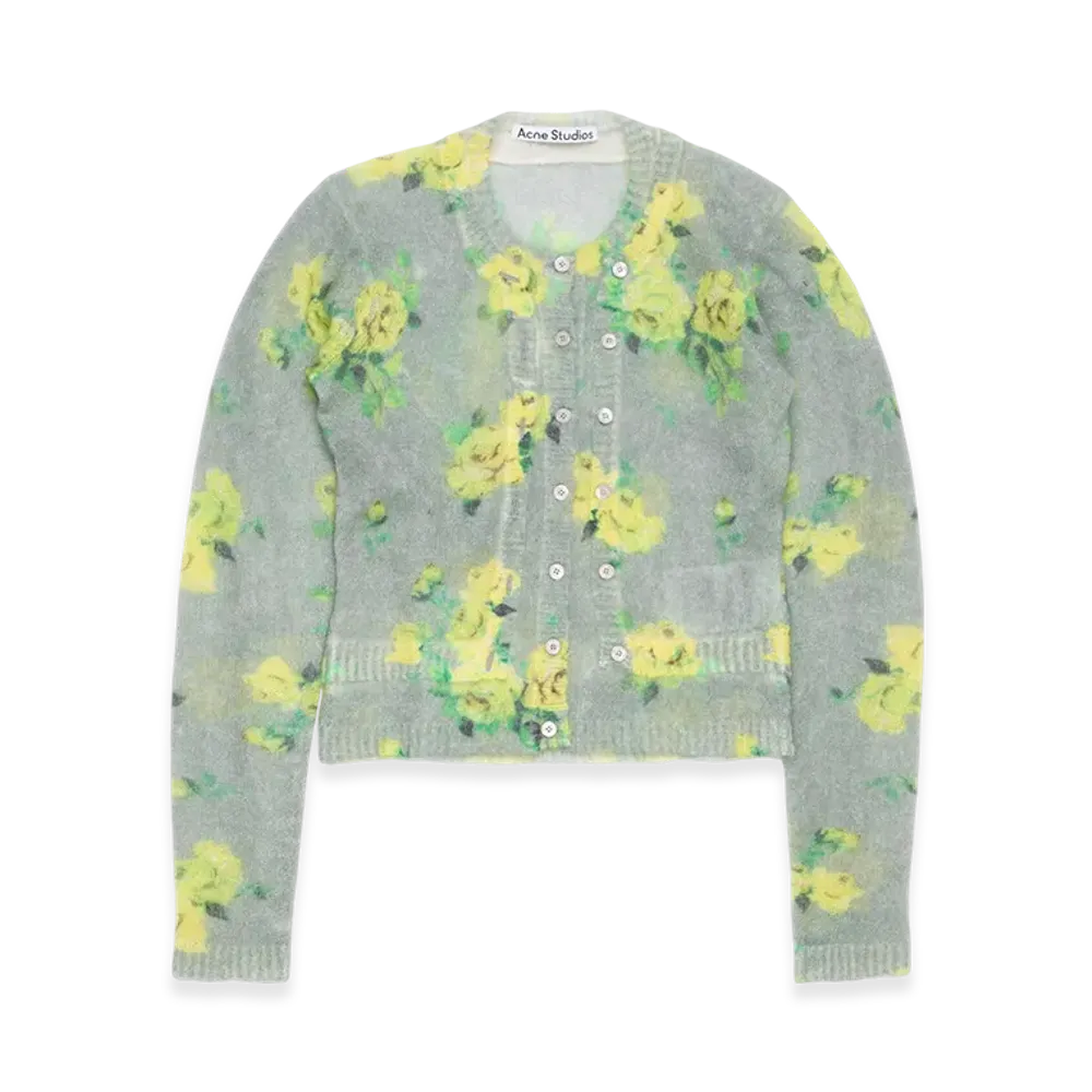 Acne Studios Layered Mohair Cardigan "Grey/multicolor"