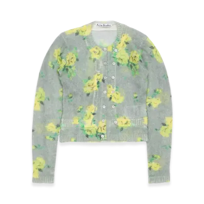 Acne Studios Layered Mohair Cardigan "Grey/multicolor"
