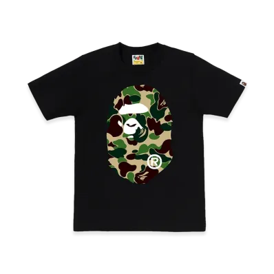 A BATHING APE Women's ABC Camo Big Ape Head Tee "Black/Green"
