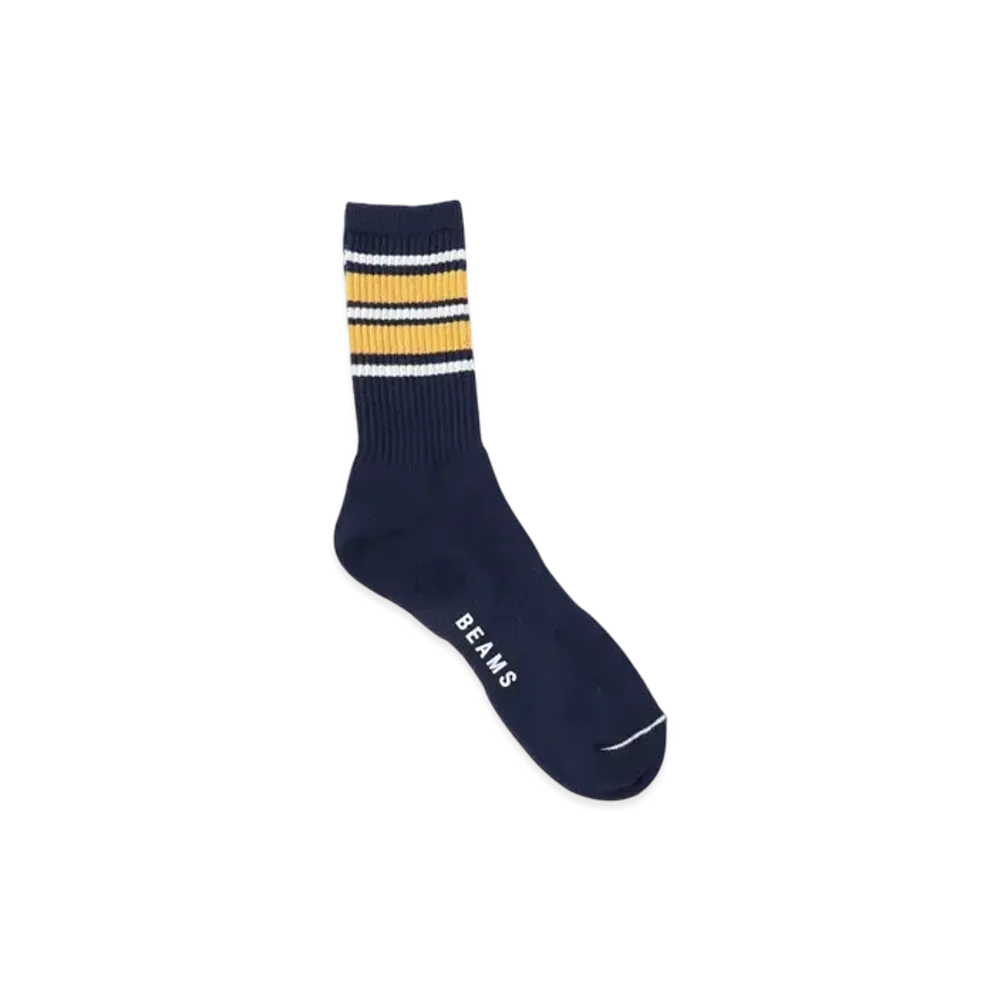 BEAMS Color Line Socks "Navy"