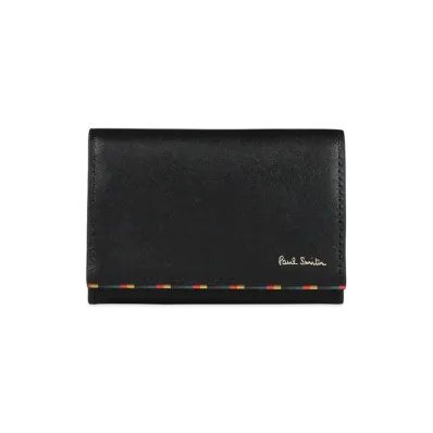 Paul Smith Bright Stripe Trim Business Card Holder "Black"