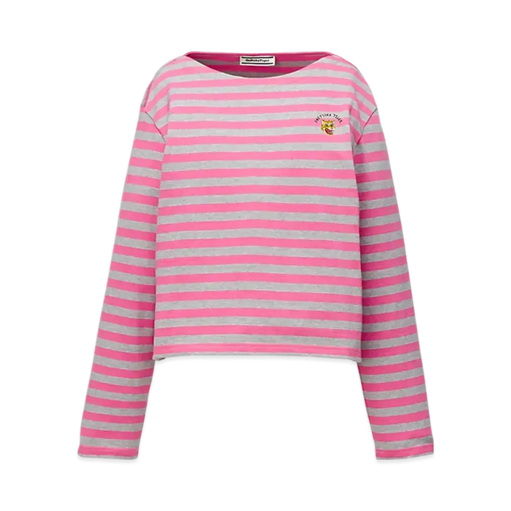 Onitsuka Tiger Women'S Long Sleeved Tee "HeatherGrey/Pink"