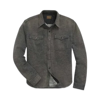 RRL Ralph Lauren Fleece Jacquard Work Shirt "Black"