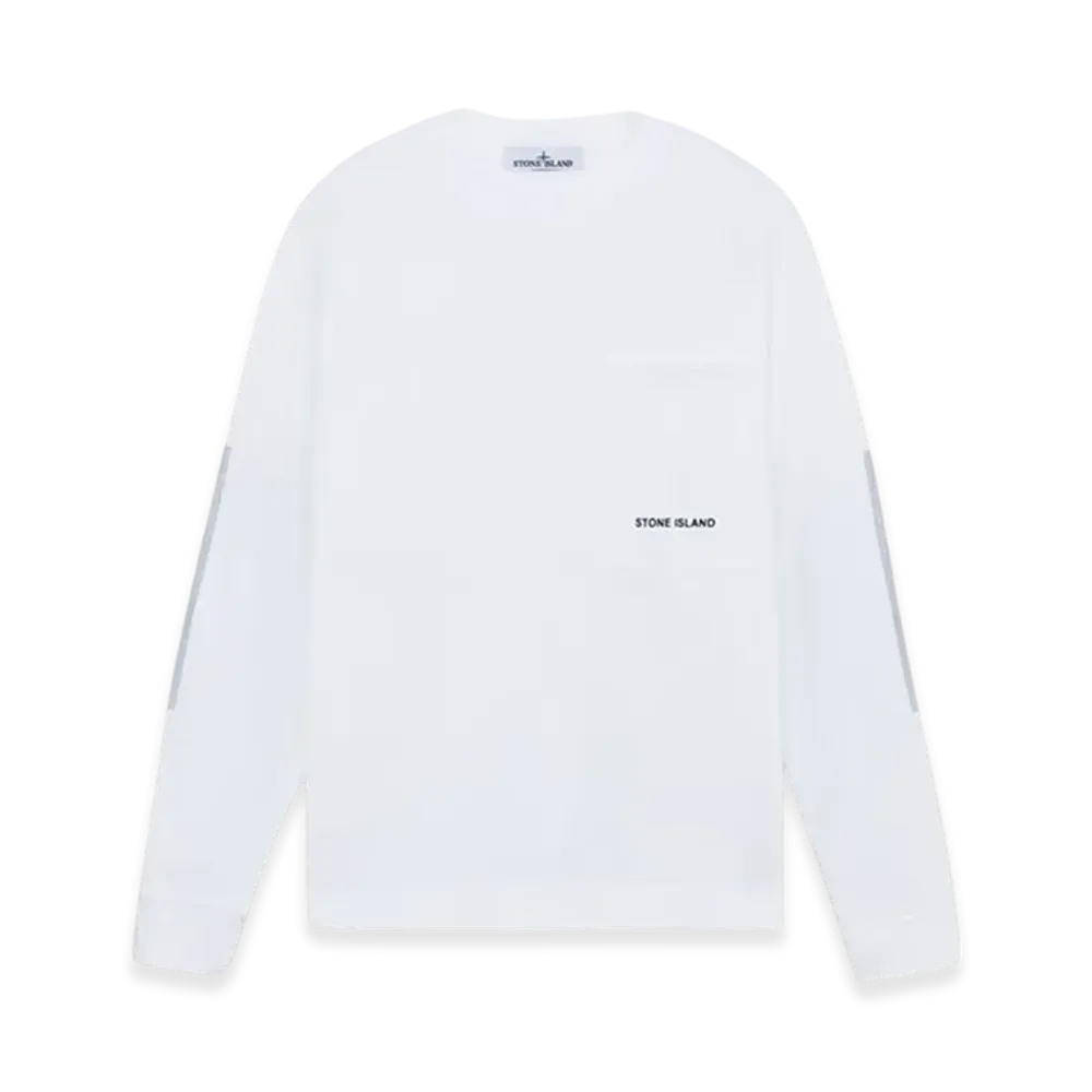 Stone Island 66885 Heavy Cotton Jersey Sweatshirt with Pixel Dots Two Print - 24FW "White"