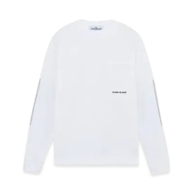 Stone Island 66885 Heavy Cotton Jersey Sweatshirt with Pixel Dots Two Print - 24FW "White"