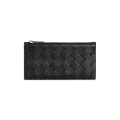 Bottega Veneta Intrecciato Long Fastener Card Case "Black"