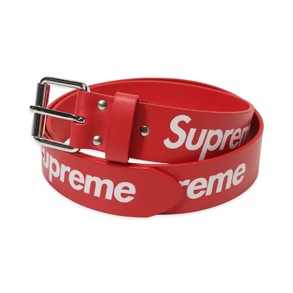 Supreme Repeat Leather Belt (25FW) "Red"