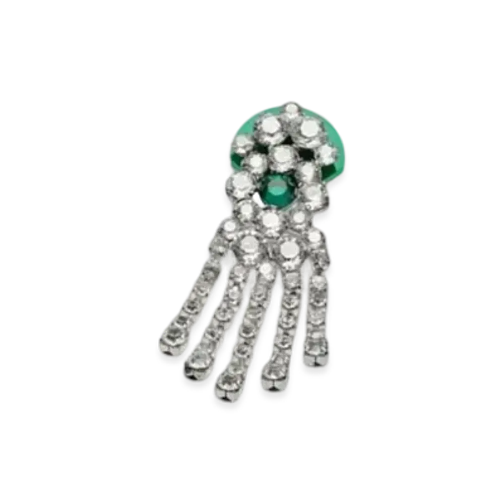 Maison Margiela Rhinestone Single Earring "Green/Palladium"