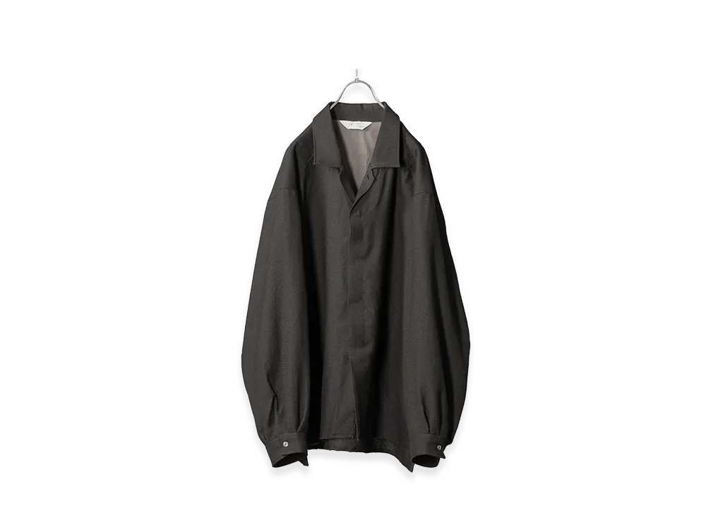 ANCELLM Wool Cross-Line Shirt "Black"