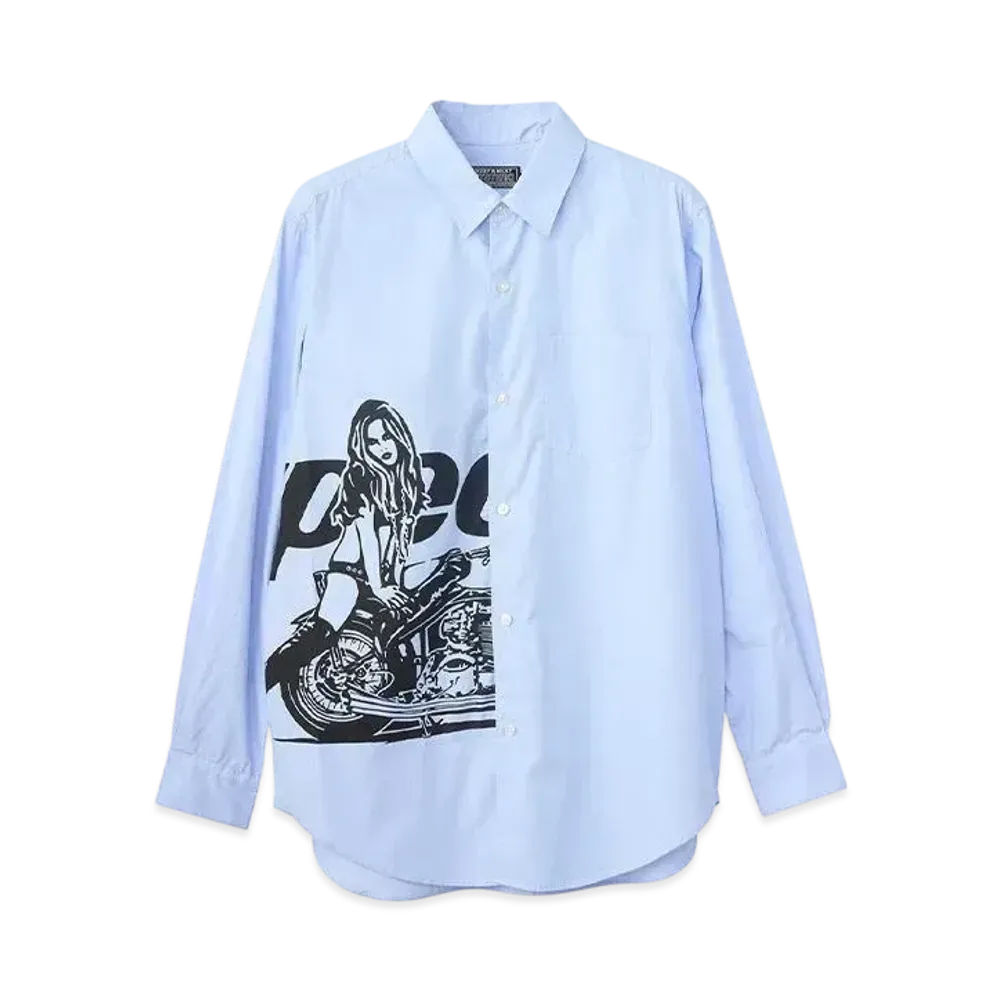 HYSTERIC GLAMOUR Speedster Regular Collar Shirt "Blue"