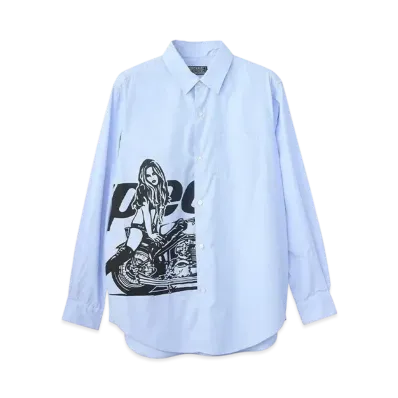 HYSTERIC GLAMOUR Speedster Regular Collar Shirt "Blue"