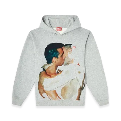 Diesel Pr-S-Boxt-Hood-Tom25 Hoodie With Graphic Print "Gray"