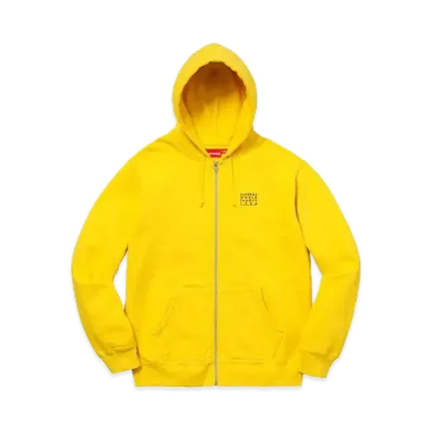Supreme World Famous Zip Up Hooded Sweatshirt "Yellow"