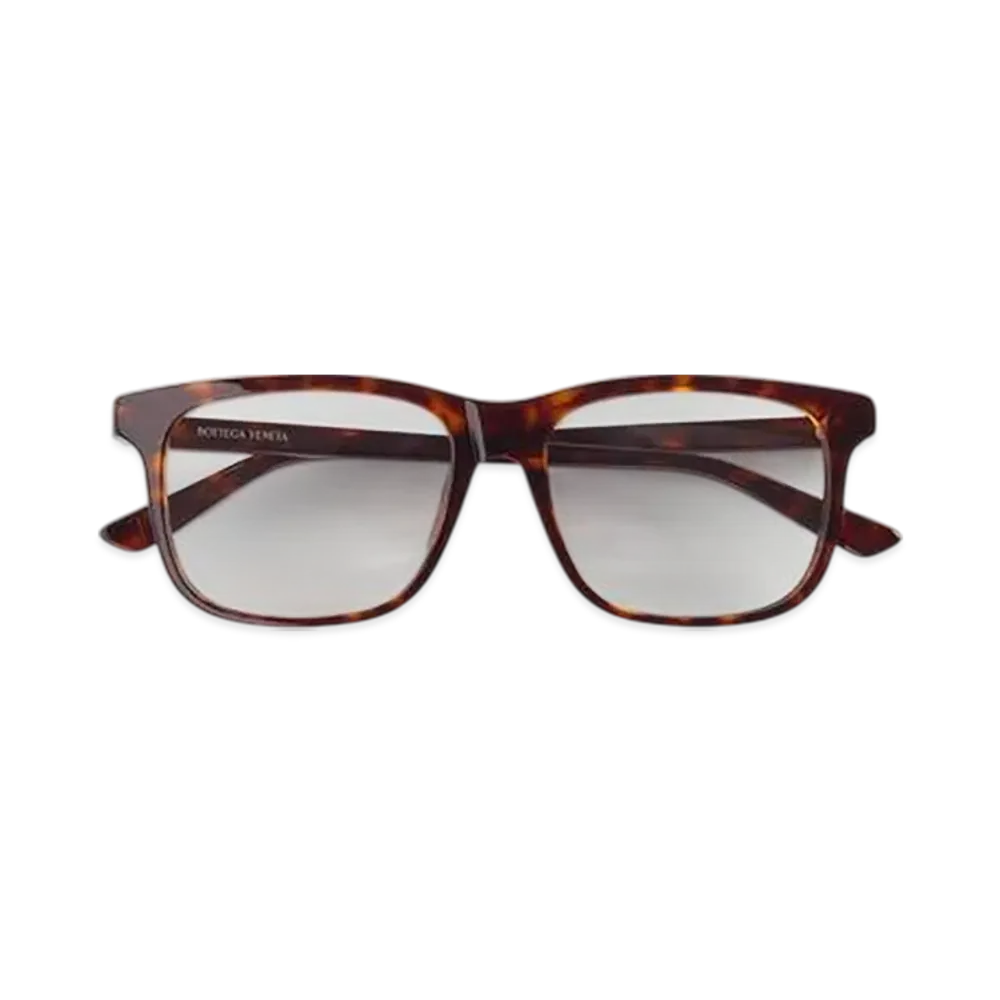 Bottega Veneta Classic Square Eyeglasses "Havana/Transparent"