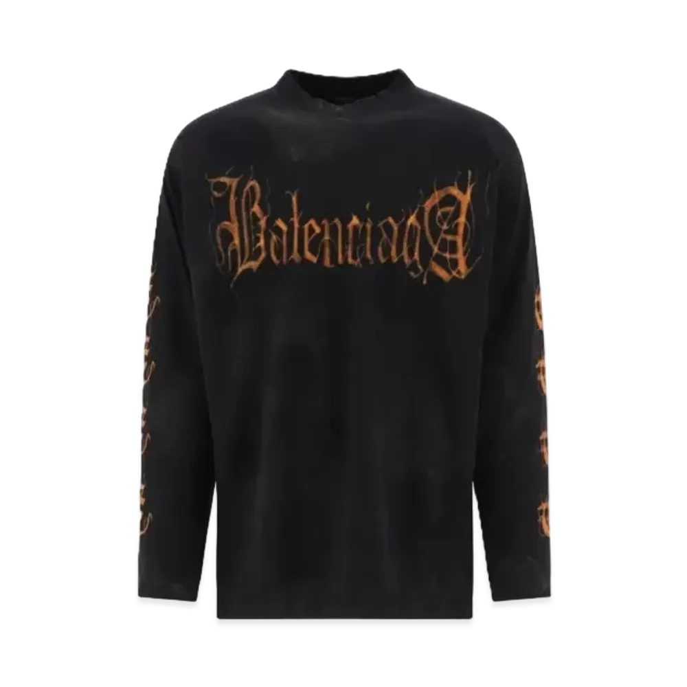 BALENCIAGA Heavy Metal Long Sleeve T-shirt Oversized Fit "Black d"