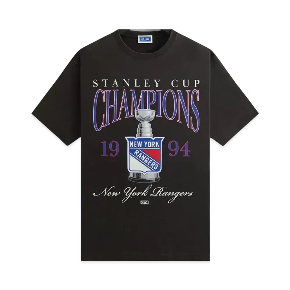 Kith x The New York Rangers Champion Vintage Tee "Black"
