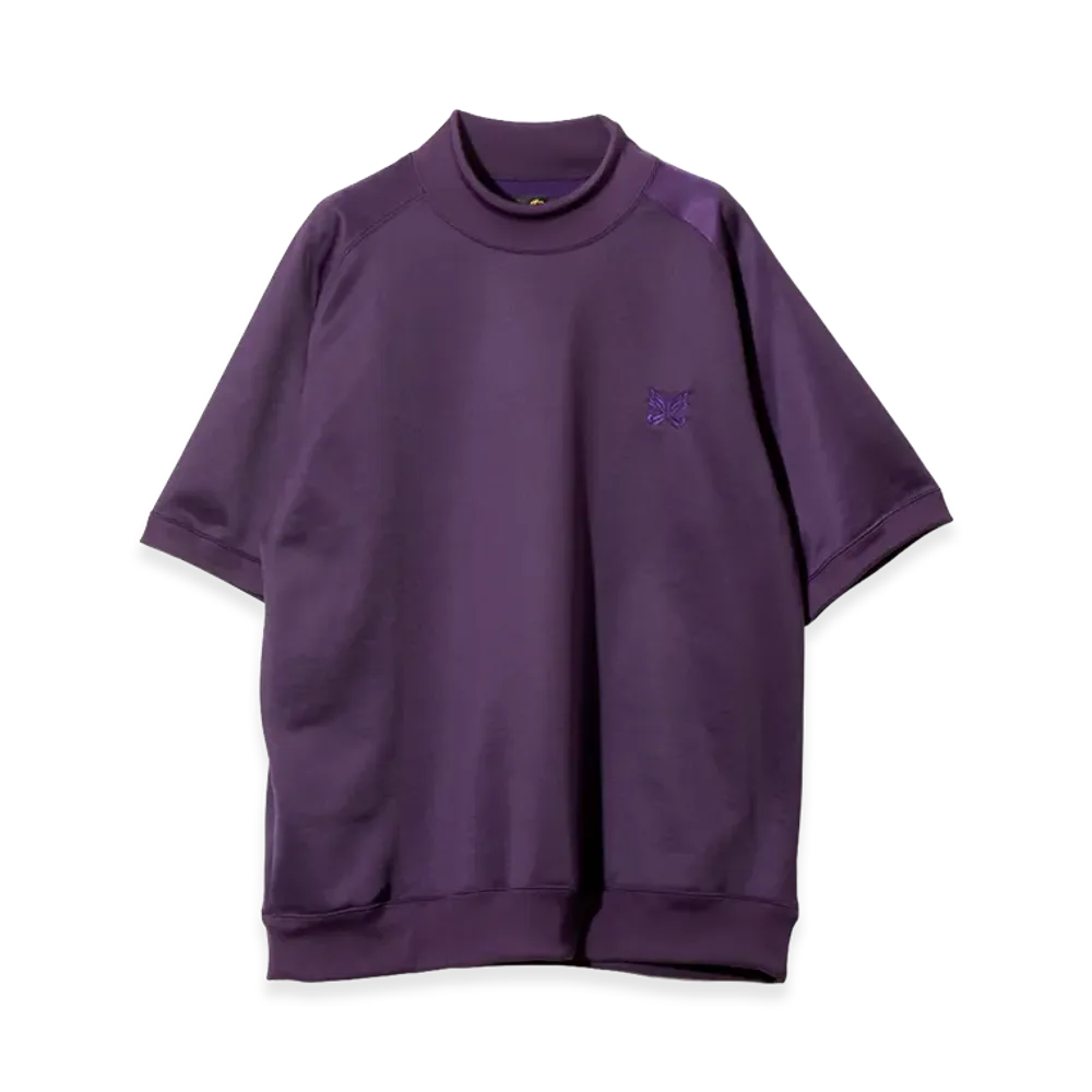 NEEDLES S/S Mock Neck Shirt - Bright Jersey "Purple"