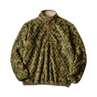 KAPITAL Yosemite Arabesque Pattern Fleece Snap "Khaki"