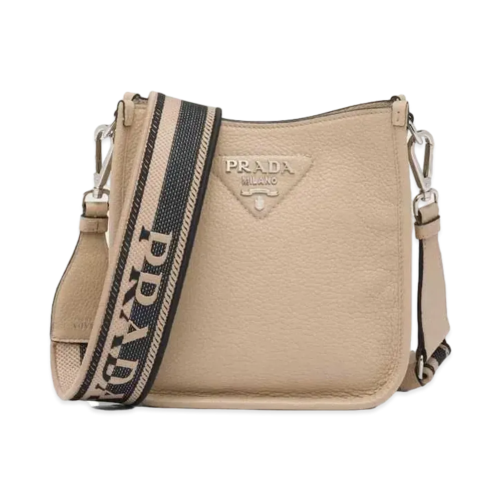 PRADA Leather Mini Shoulder Bag "Sand"