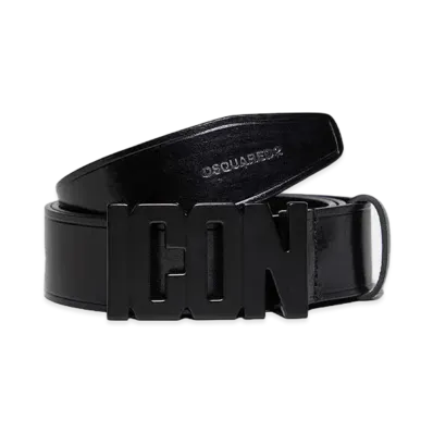 Dsquared2 Be Icon Plaque Belt #3 "Black/Black"