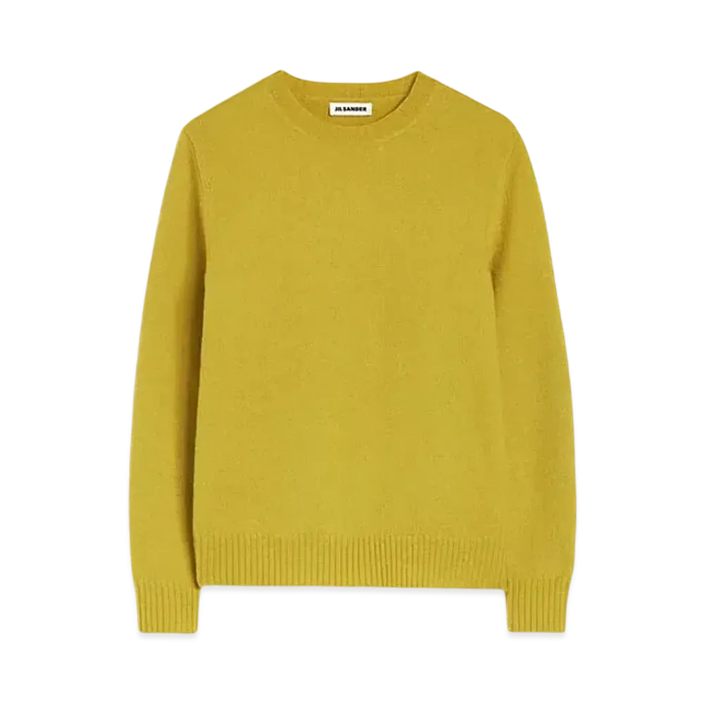 Jil Sander Women's Crew-Neck Sweater "Olive Gold"