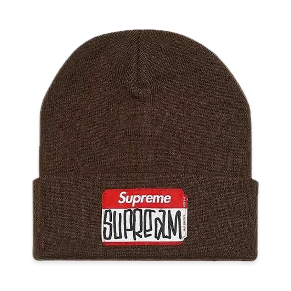 Supreme Gonz Nametag Beanie "Brown"