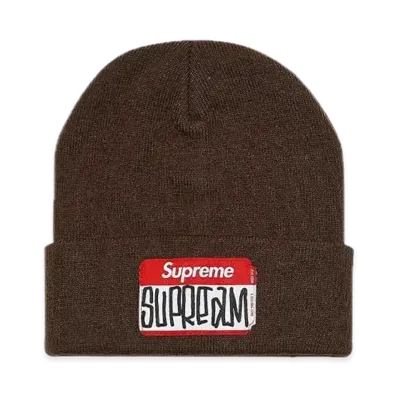 Supreme Gonz Nametag Beanie "Brown"