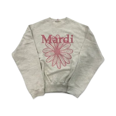 Mardi Mercredi Sweatshirt Flowermardi Needlework "Oatmeal Pink"