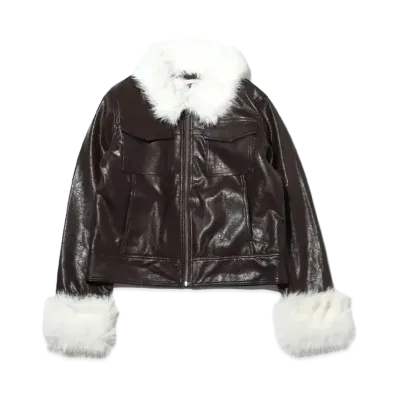 atmos pink Two-Way Faux Leather Jacket "Brown"