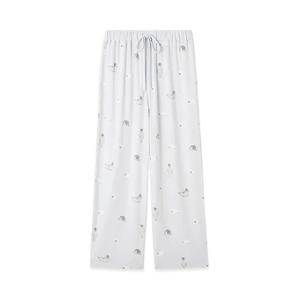 GELATO PIQUE Cool Feeling To The Touch Seal Pattern Long Pants "Blue"