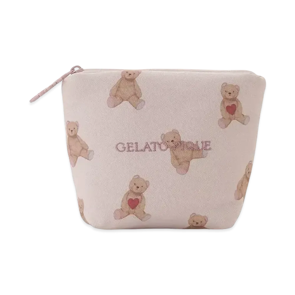 GELATO PIQUE Valentine Heart Bear Allover Pattern Tissue Pouch "Pink"