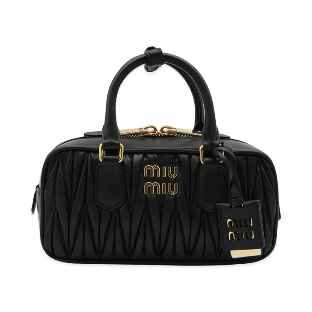 MIU MIU Women's Arcadie Regular Matelasse Nappa Leather Bag "Black"