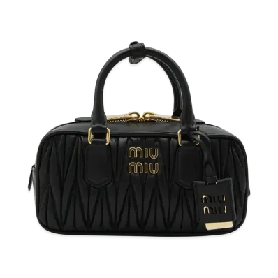 MIU MIU Women's Arcadie Regular Matelasse Nappa Leather Bag "Black"