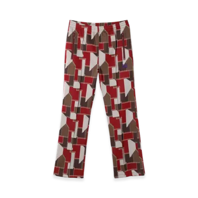 NEEDLES Track Pant - Poly Jacquard "Red"