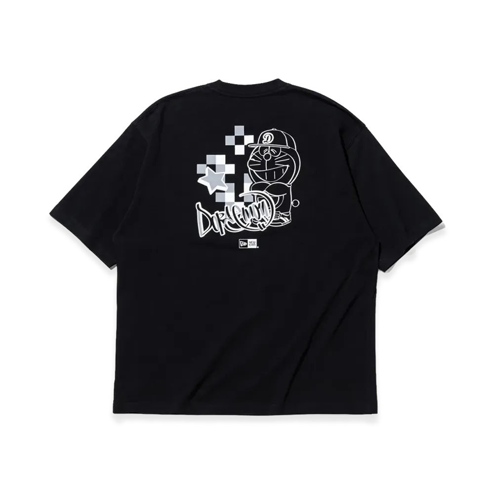 NEW ERA x Doraemon Short Sleeve Oversized Cotton T-Shirt Doraemon Graffiti "Black"