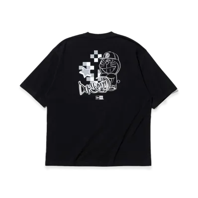 NEW ERA x Doraemon Short Sleeve Oversized Cotton T-Shirt Doraemon Graffiti "Black"