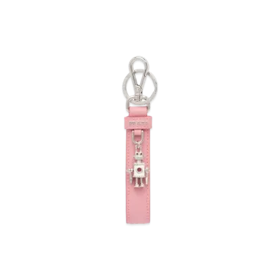PRADA Saffiano Leather Key Ring "Pink"