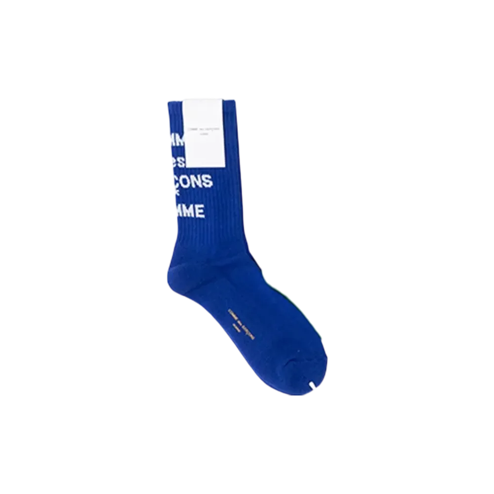 COMME des GARCONS HOMME Cotton Pile Logo Socks "Blue"