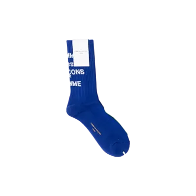 COMME des GARCONS HOMME Cotton Pile Logo Socks "Blue"