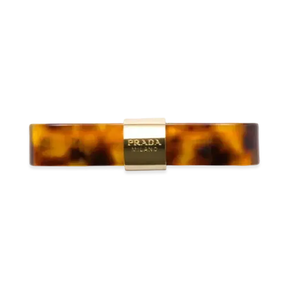 PRADA Metal Brooch "Beige/Tortoise Color"
