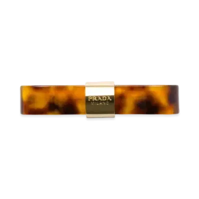 PRADA Metal Brooch "Beige/Tortoise Color"
