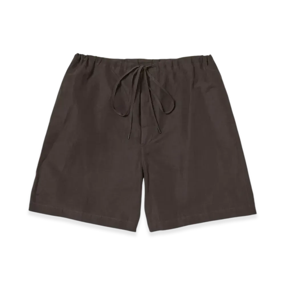 AURALEE High Density Finx Linen Weather Easy Shorts "Dark Brown"