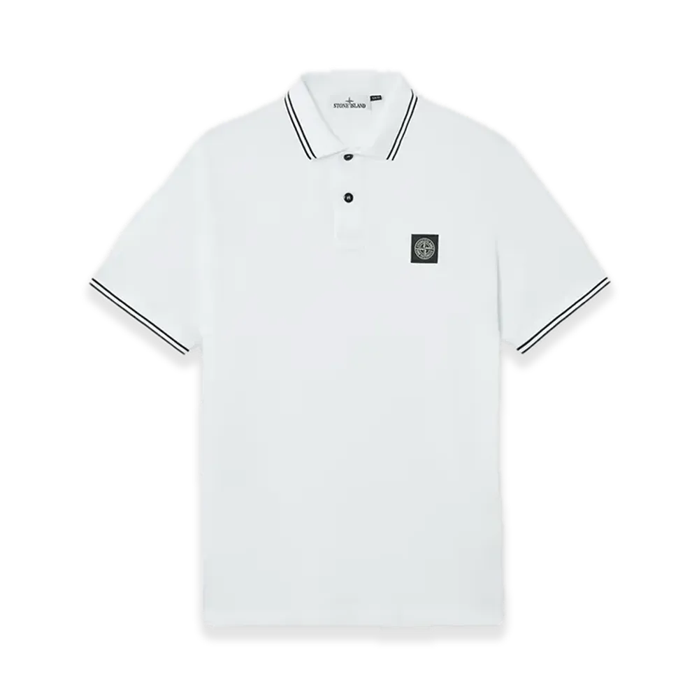 Stone Island 22002SC Organic Cotton Elastane Pique "White"