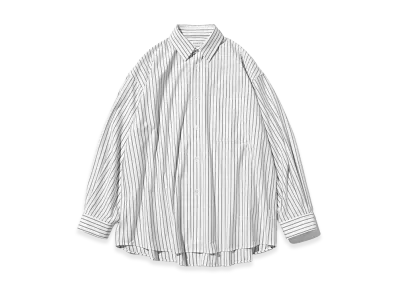 CLESSTE Thick/Thin Stripe 46G Knit Everyday L/S Shirt "White Stripe"
