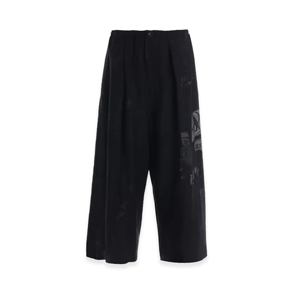 Y's CU/Dungaree Light Twill Front Tuck Wide Pants "Black"
