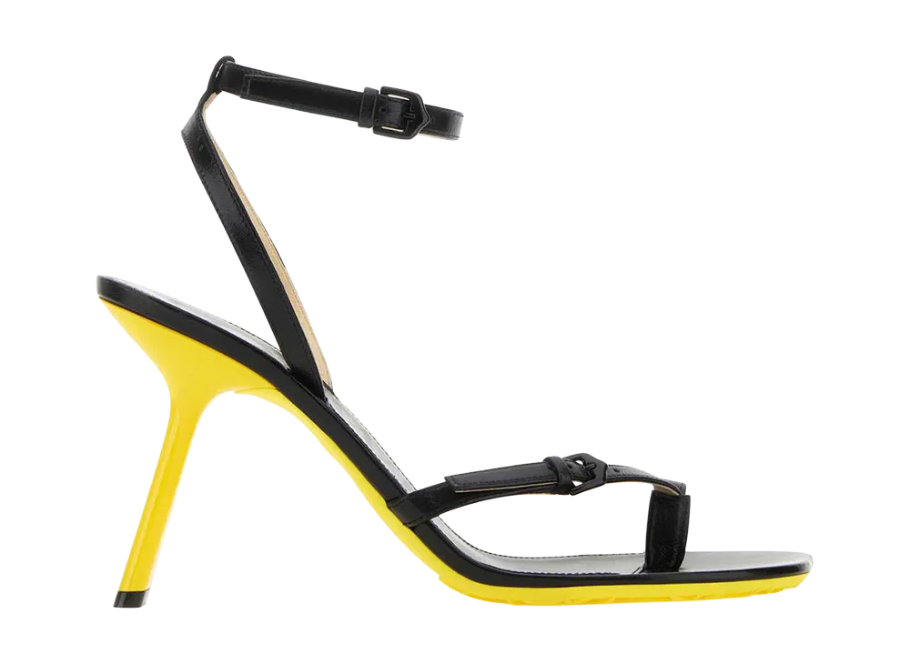 LOEWE Women's Leather Petal Sandals "Black"