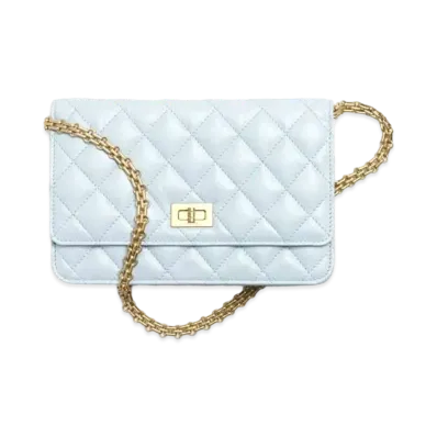 CHANEL 2.55 Chain Wallet Aged Calfskin "Blue"